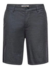 Mark Cotton Linen Shorts 0011 - Black Only & Sons