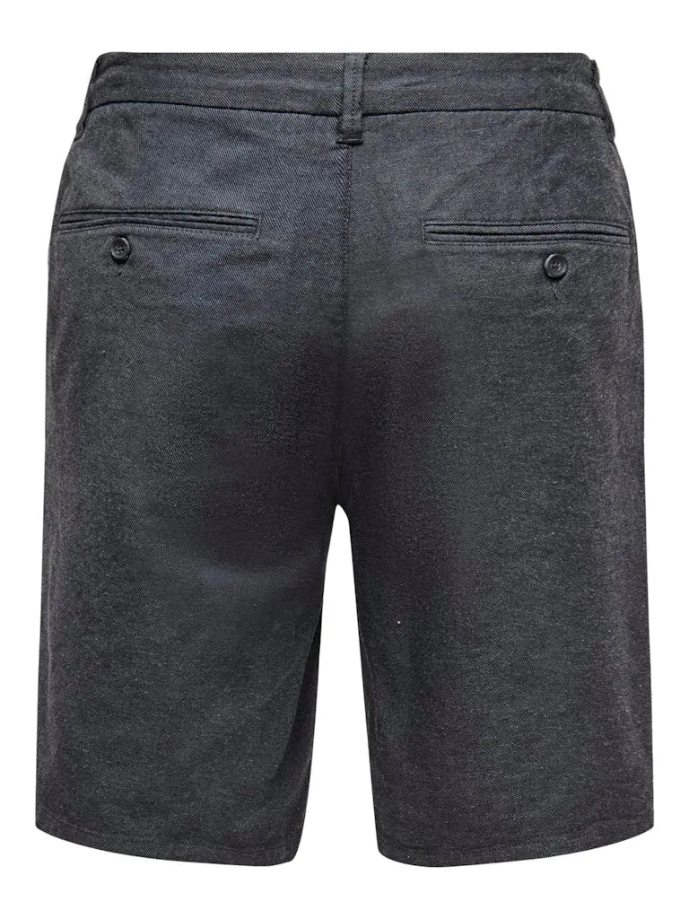 Mark Cotton Linen Shorts 0011 - Black Only & Sons