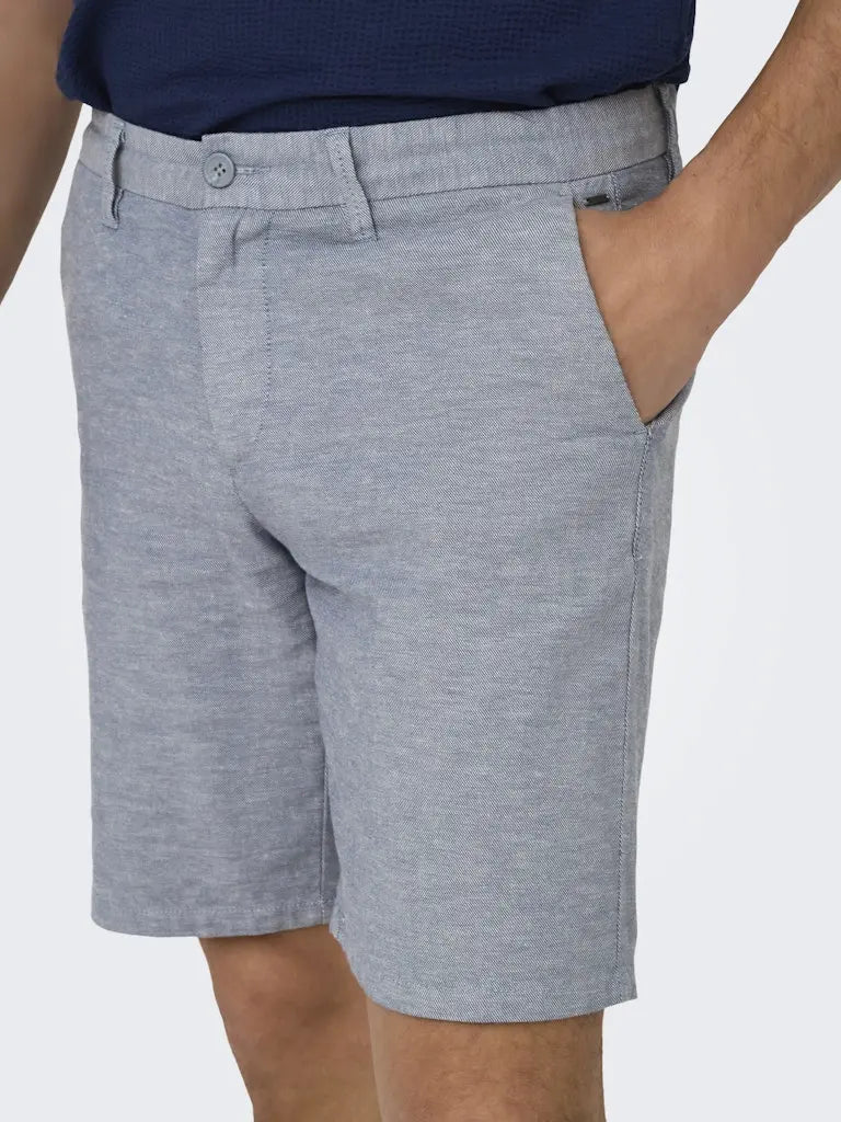 Mark Cotton Linen Shorts 0011 - Flint Stone Only & Sons