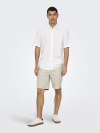 Mark Cotton Linen Shorts 0011 - Silver Lining Only & Sons