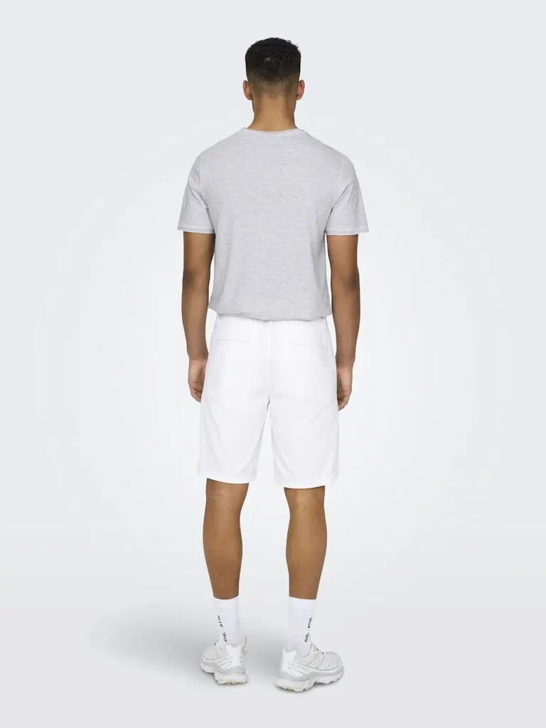 Mark Cotton Linen Shorts 0011 - White Only & Sons