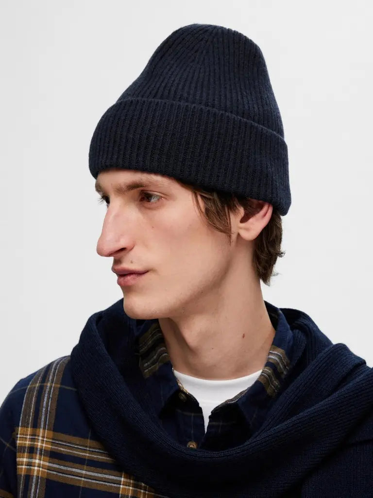 Mason Merino Beanie - Sky Captain Selected Homme