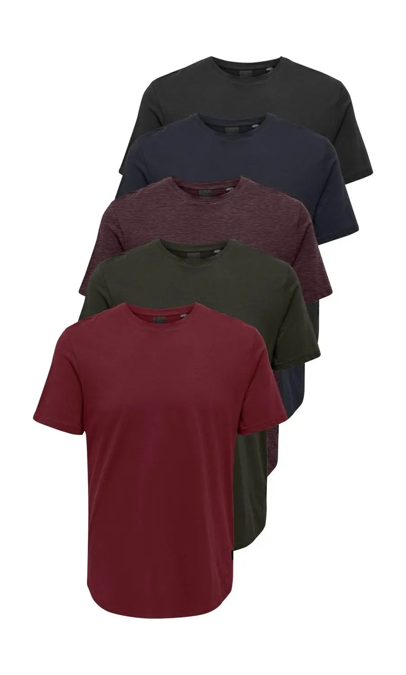 Matt T-Skjorte Lang 5-pack - Ass Mix 3 Only & Sons