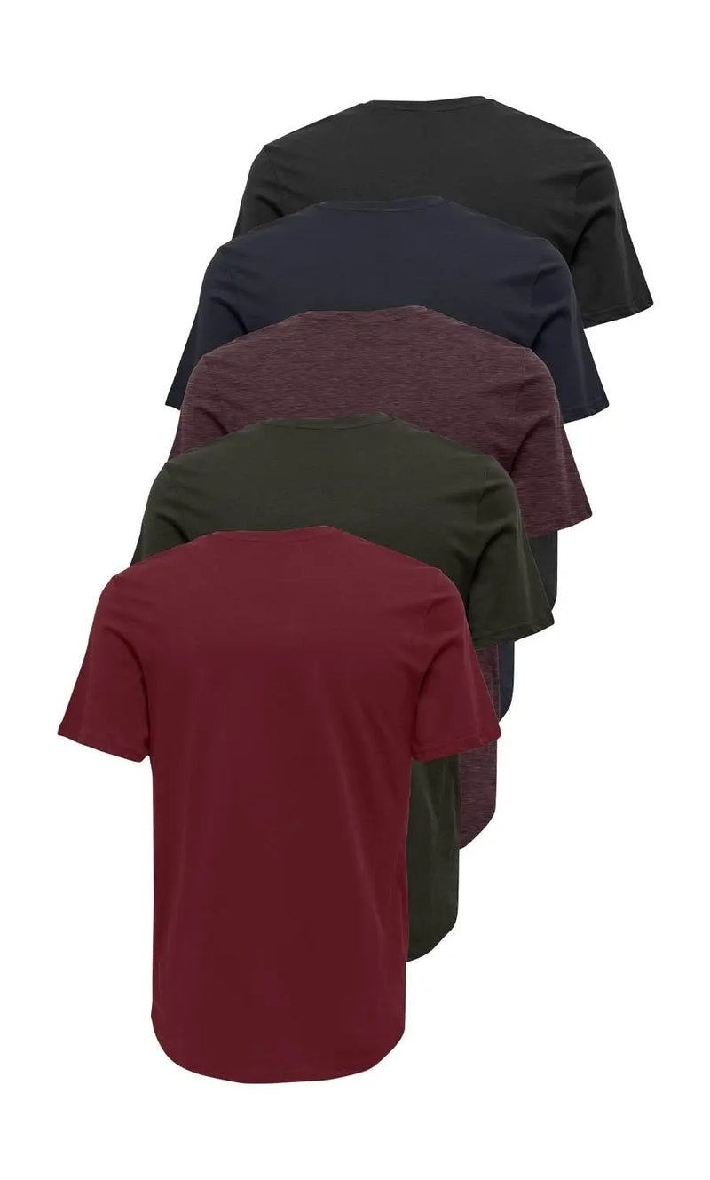Matt T-Skjorte Lang 5-pack - Ass Mix 3 Only & Sons