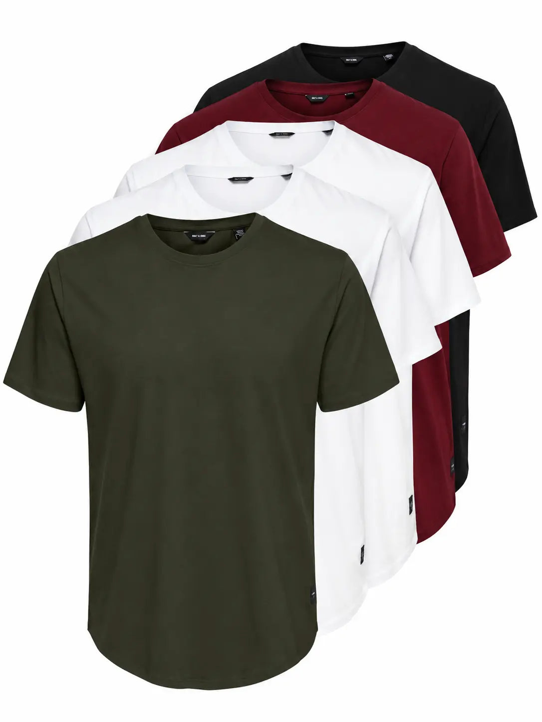 Matt T-Skjorte Lang 5-pack - Ass Mix 4 Only & Sons