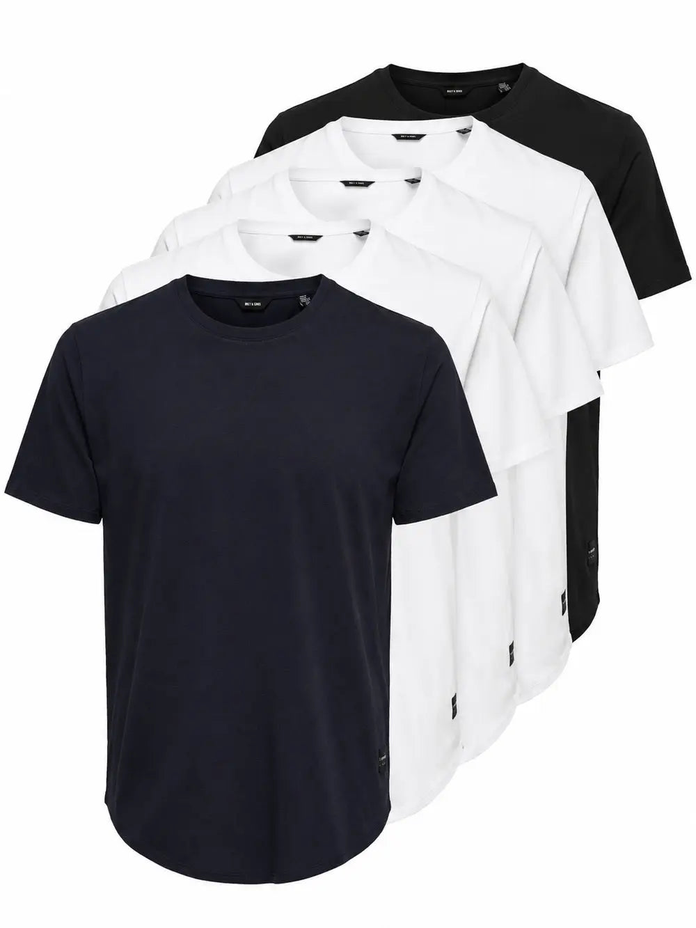 Matt T-Skjorte Lang 5-pack - Basic Mix 2 Only & Sons