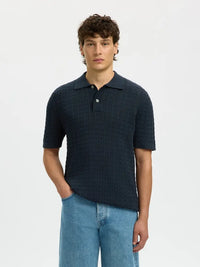 Mattis Cable Polo - Sky Captain Selected Homme