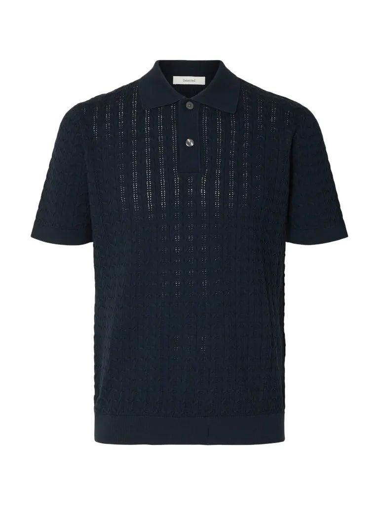 Mattis Cable Polo - Sky Captain Selected Homme