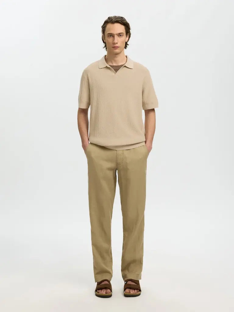 Mattis Structure Linpolo - Oatmeal Selected Homme