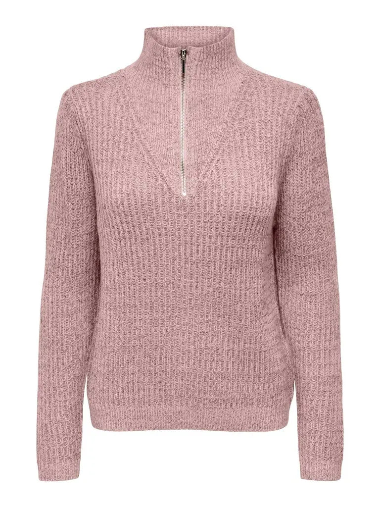 Megan Half Zip Genser - Woodrose JDY