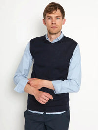 Merkur Strikket Vest - Navy Bruun & Stengade