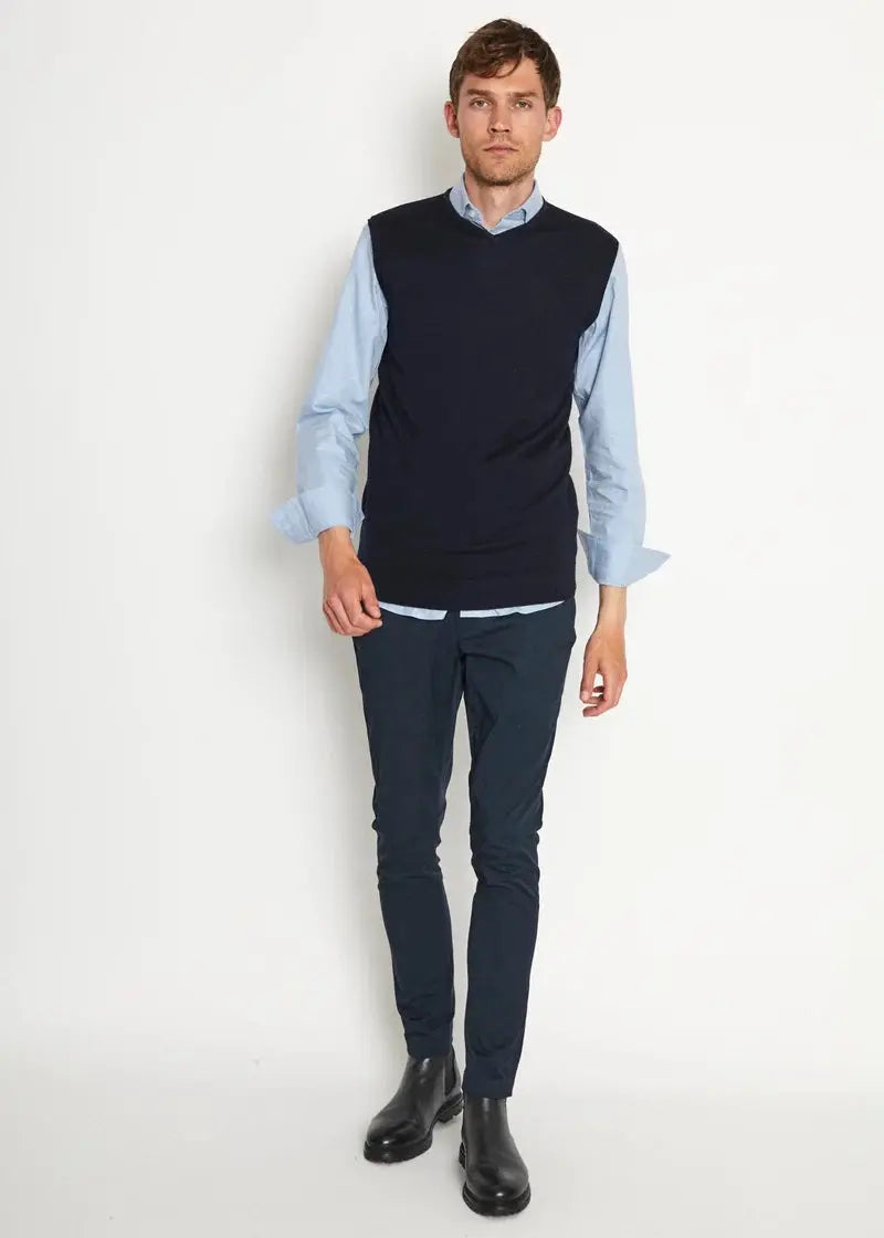 Merkur Strikket Vest - Navy Bruun & Stengade