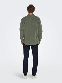Michael Cord Regular Skjorte - Castor Grey Only & Sons