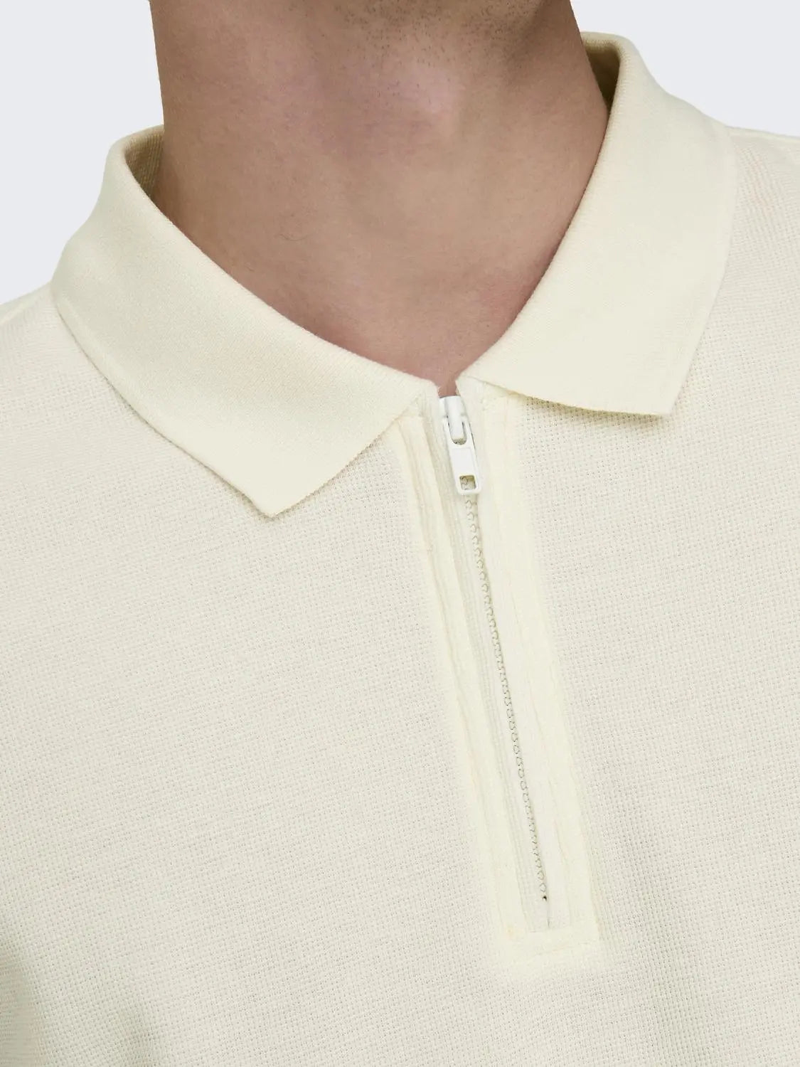 Mike Zip Polo - Cloud Dancer Only & Sons