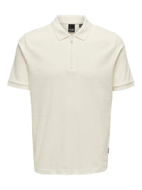 Mike Zip Polo - Cloud Dancer Only & Sons