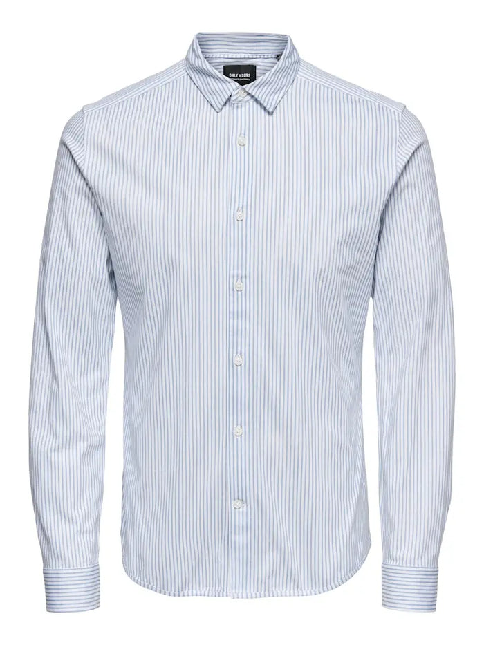Miles Stripet Flex Shirt - Cashmere Blue Stripe Only & Sons