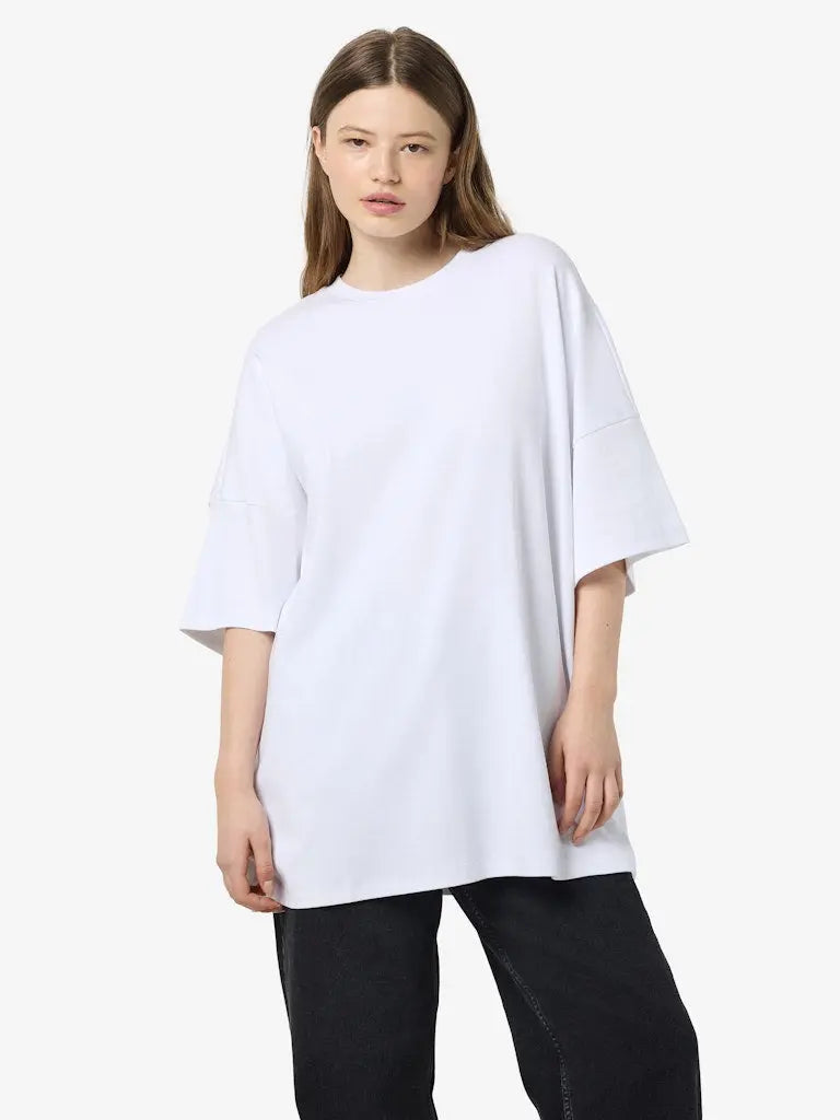 Mocca Boxy T-Skjorte Dress - Bright White Noisy May