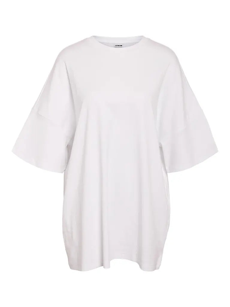 Mocca Boxy T-Skjorte Dress - Bright White Noisy May