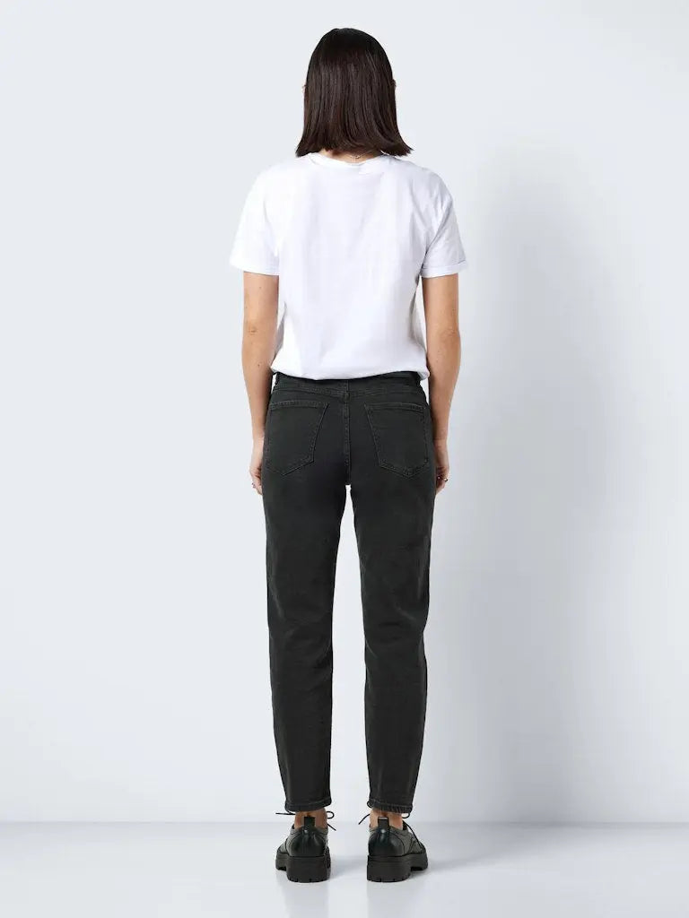 Moni Cropped Straight Jeans - Black Denim Noisy May