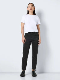 Moni Cropped Straight Jeans - Black Denim Noisy May