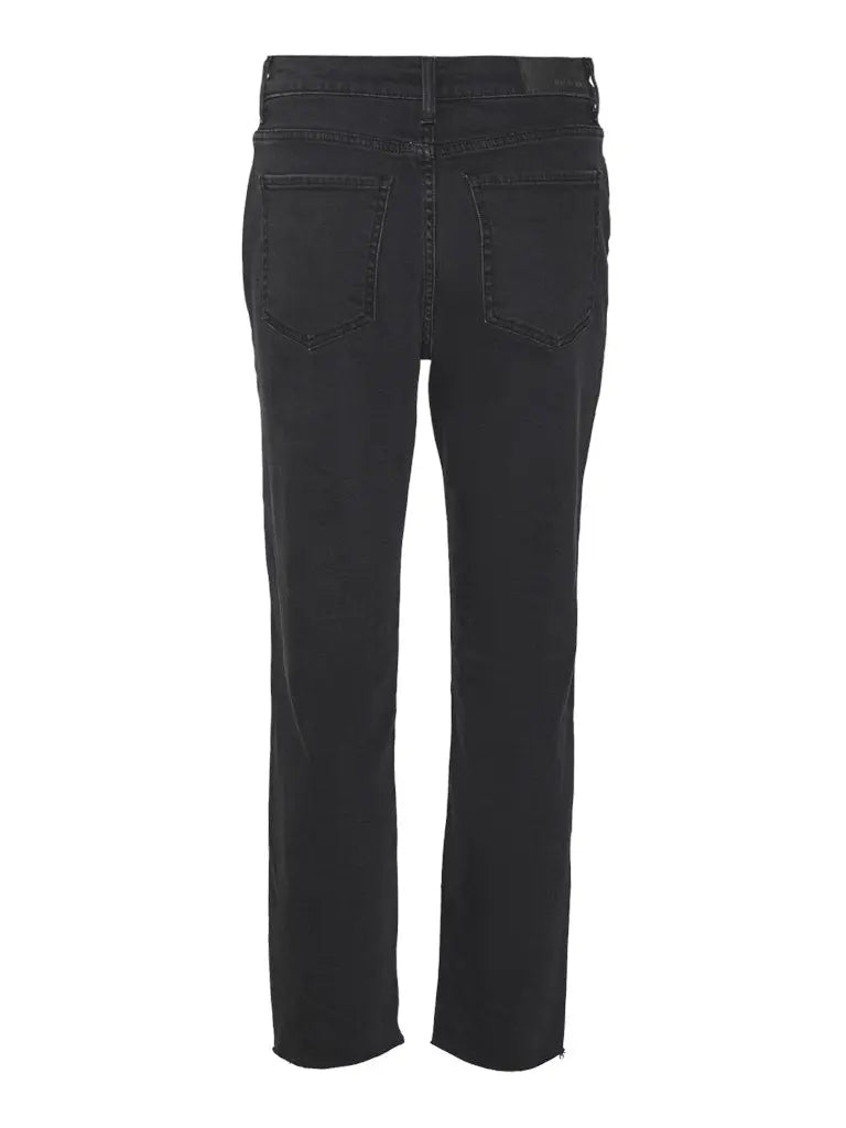 Moni Cropped Straight Jeans - Black Denim Noisy May