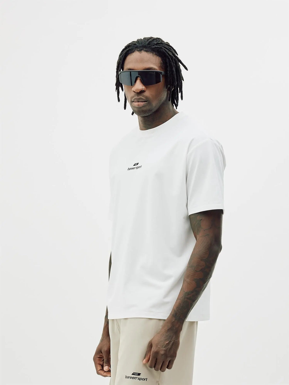 Monogram Sports Tee - White Bareen