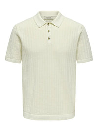Moon Strikket Polo - Egret Only & Sons