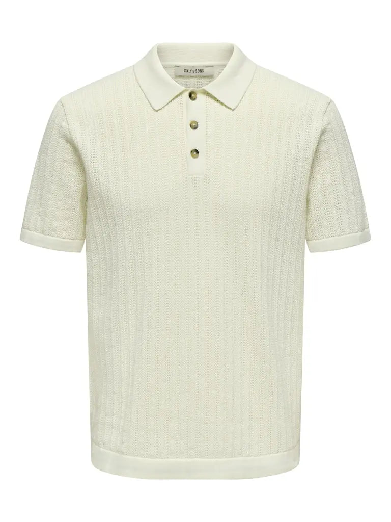 Moon Strikket Polo - Egret Only & Sons