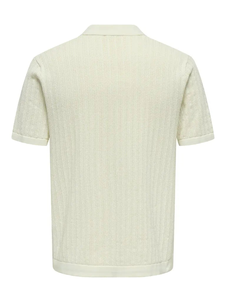 Moon Strikket Polo - Egret Only & Sons