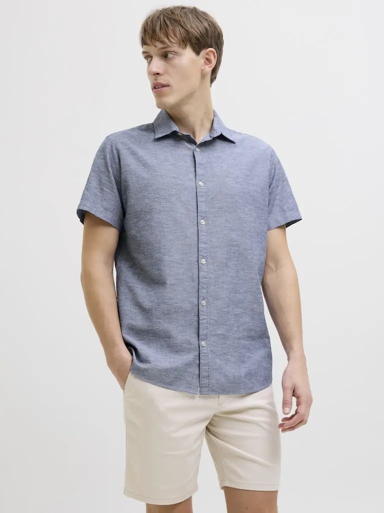 Moss Sunny Linskjorte SS - Faded Denim JJ Rebel