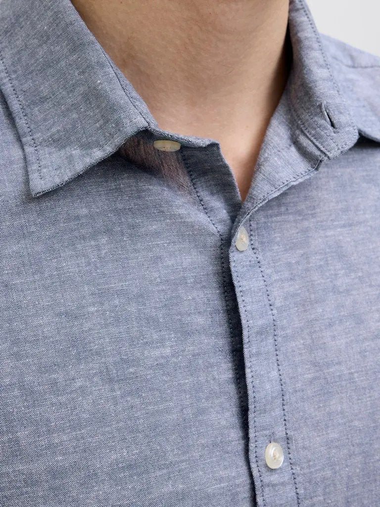 Moss Sunny Linskjorte SS - Faded Denim JJ Rebel