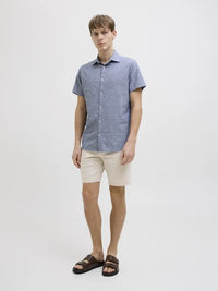 Moss Sunny Linskjorte SS - Faded Denim JJ Rebel