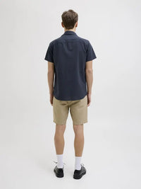 Moss Sunny Linskjorte SS - Navy Blazer JJ Rebel