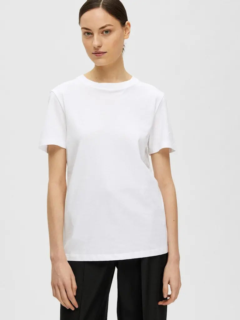 Myessential T-Skjorte - Bright White Selected Femme