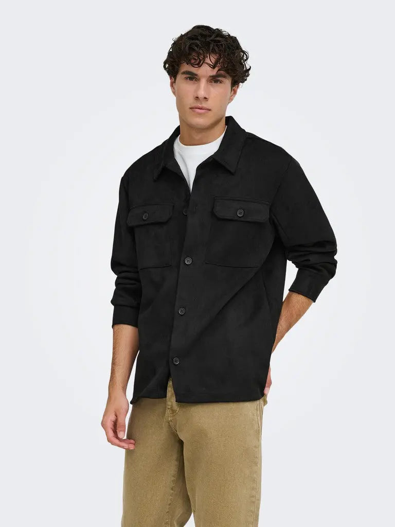 Nate Moleskin Overshirt - Black Only & Sons