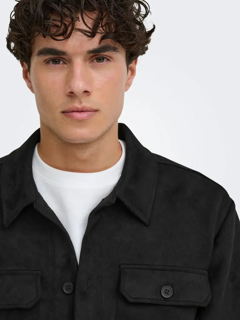 Nate Moleskin Overshirt - Black Only & Sons