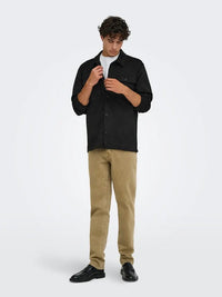 Nate Moleskin Overshirt - Black Only & Sons