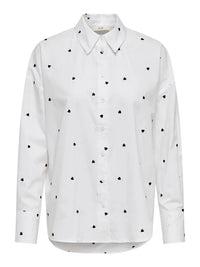 Nelly Loose Skjorte - White/Black Heart JDY