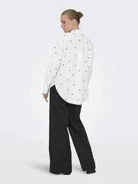 Nelly Loose Skjorte - White/Black Heart JDY