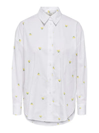 Nelly Loose Skjorte - White/Yellow Lemon JDY