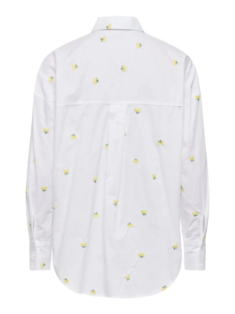 Nelly Loose Skjorte - White/Yellow Lemon JDY