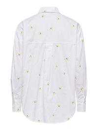 Nelly Loose Skjorte - White/Yellow Lemon JDY