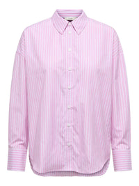 Nelly Stripet Loose Skjorte - Pink Lady Stripes JDY