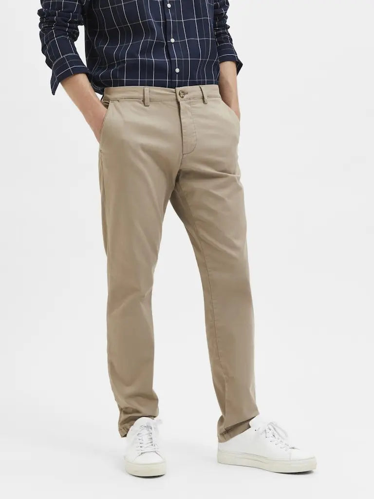 New Miles Flex Chinos 175 - Greige Selected Homme