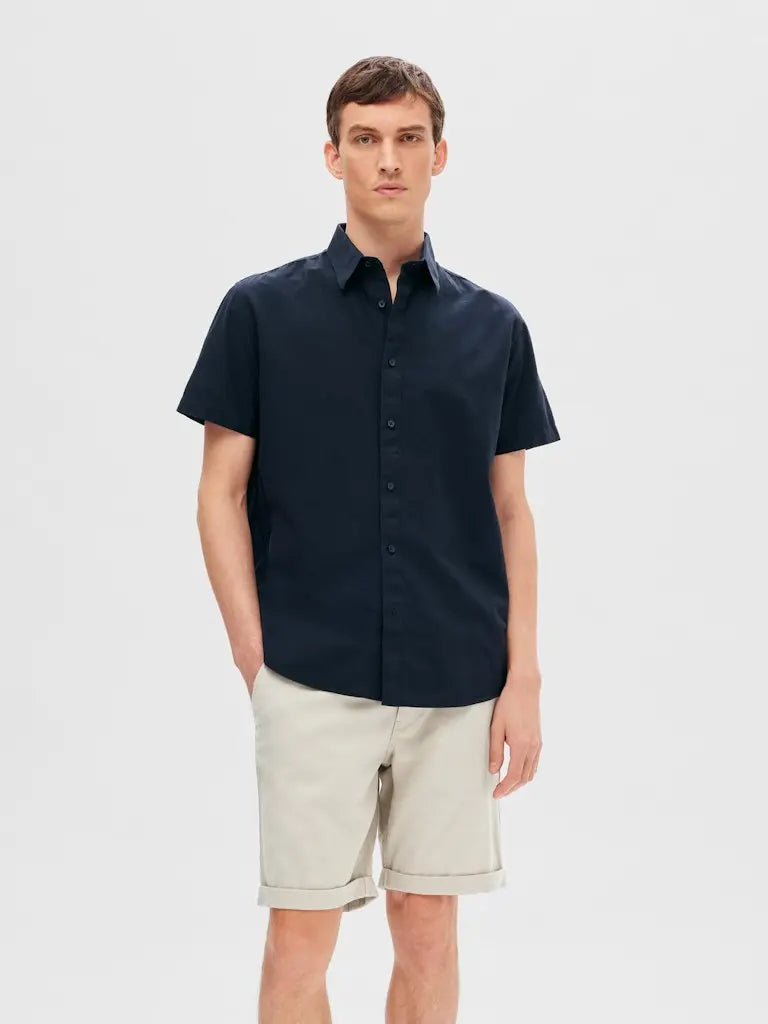 New Regular Linskjorte SS - Sky Captain Selected Homme