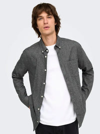 Niko Melange Skjorte - Black Only & Sons