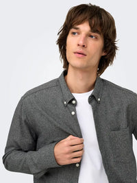 Niko Melange Skjorte - Black Only & Sons