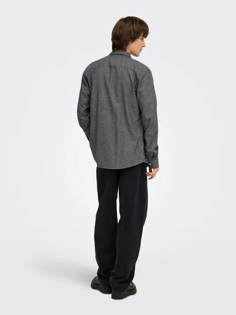 Niko Melange Skjorte - Black Only & Sons