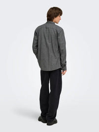Niko Melange Skjorte - Black Only & Sons