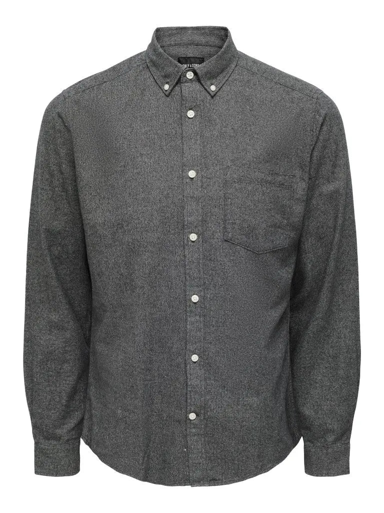 Niko Melange Skjorte - Black Only & Sons